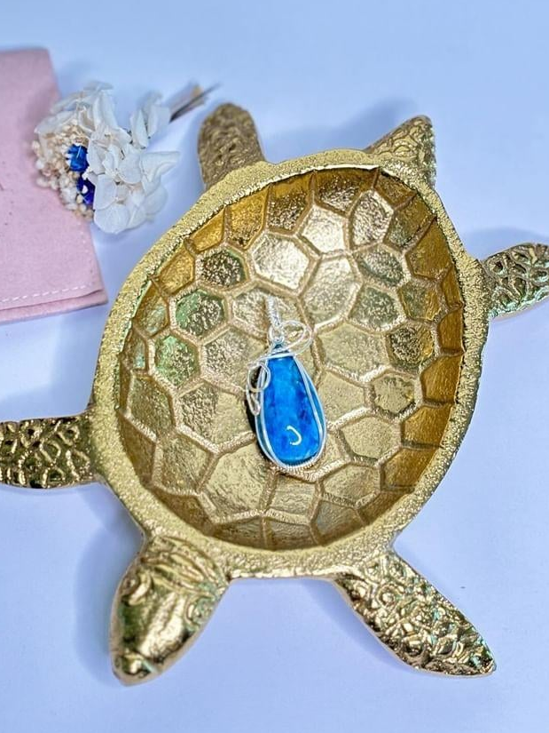 Blue Apatite Swirl Pendant