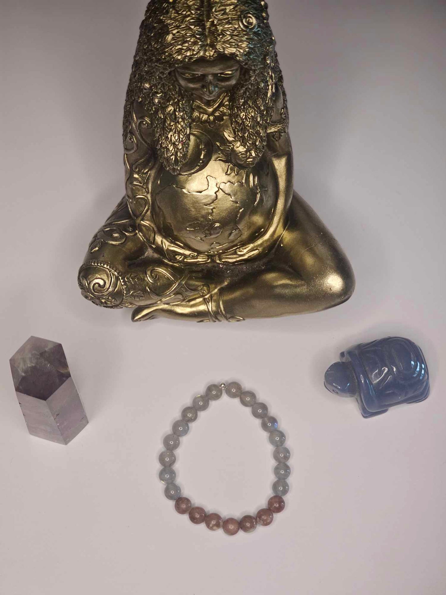 Labradorite and Cherry blossom jasper bracelet