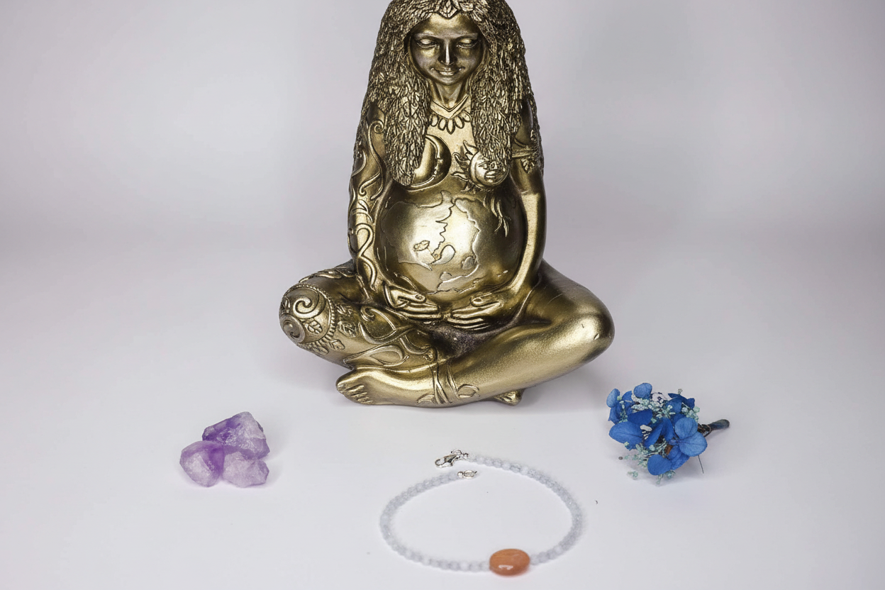 Chalcedony and Red Aventurine Anklet