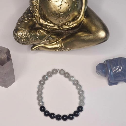 Labradorite and Black Tourmaline Bracelet