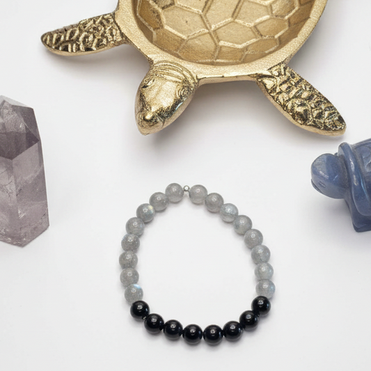 Labradorite and Black Tourmaline Bracelet