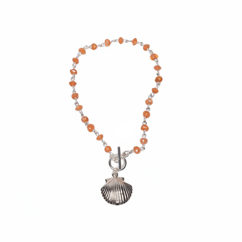 Sunset Shore Carnelian Shell Bracelet