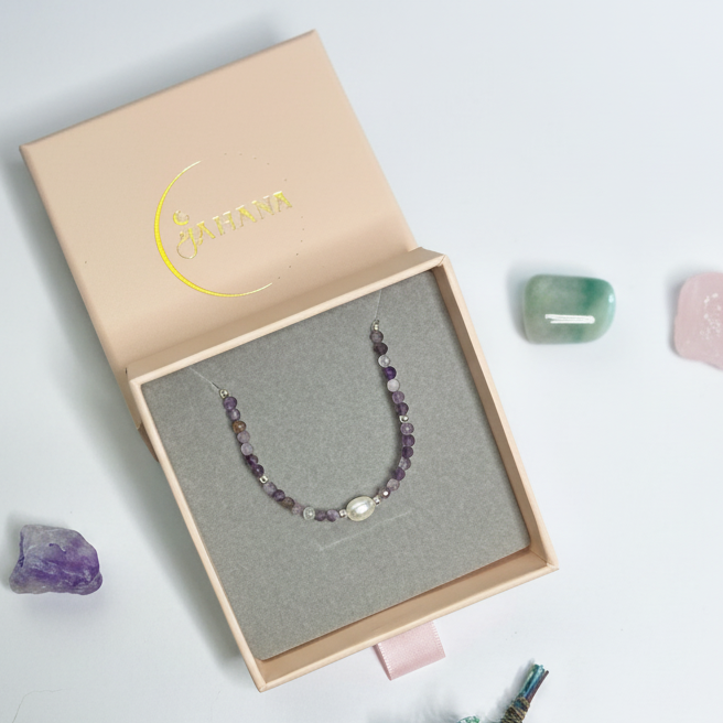 Amethyst and Freshwater Pearl Kids Bracelet