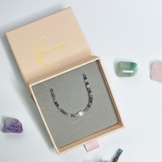 Amethyst and Freshwater Pearl Kids Bracelet