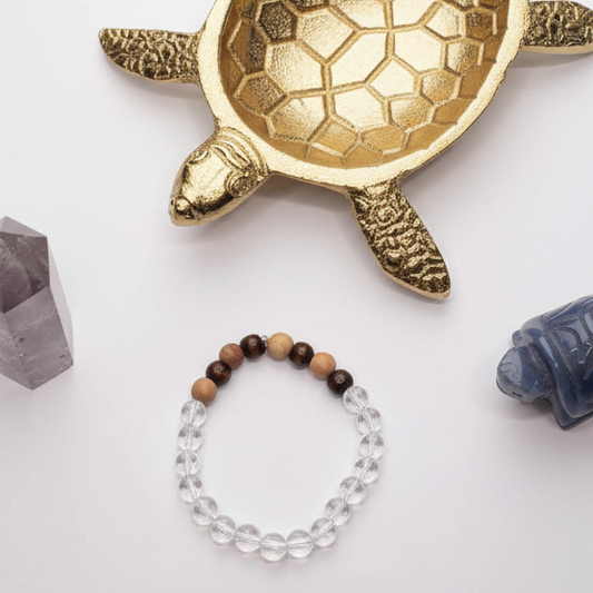 Clear Quartz and Rosewood Bracelet