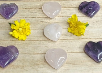 Rose Quartz Mini Hearts