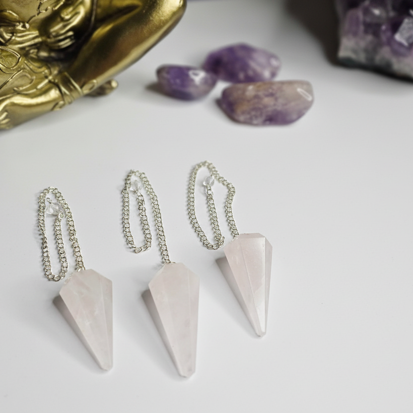 Rose Quartz Faceted Pendulum
