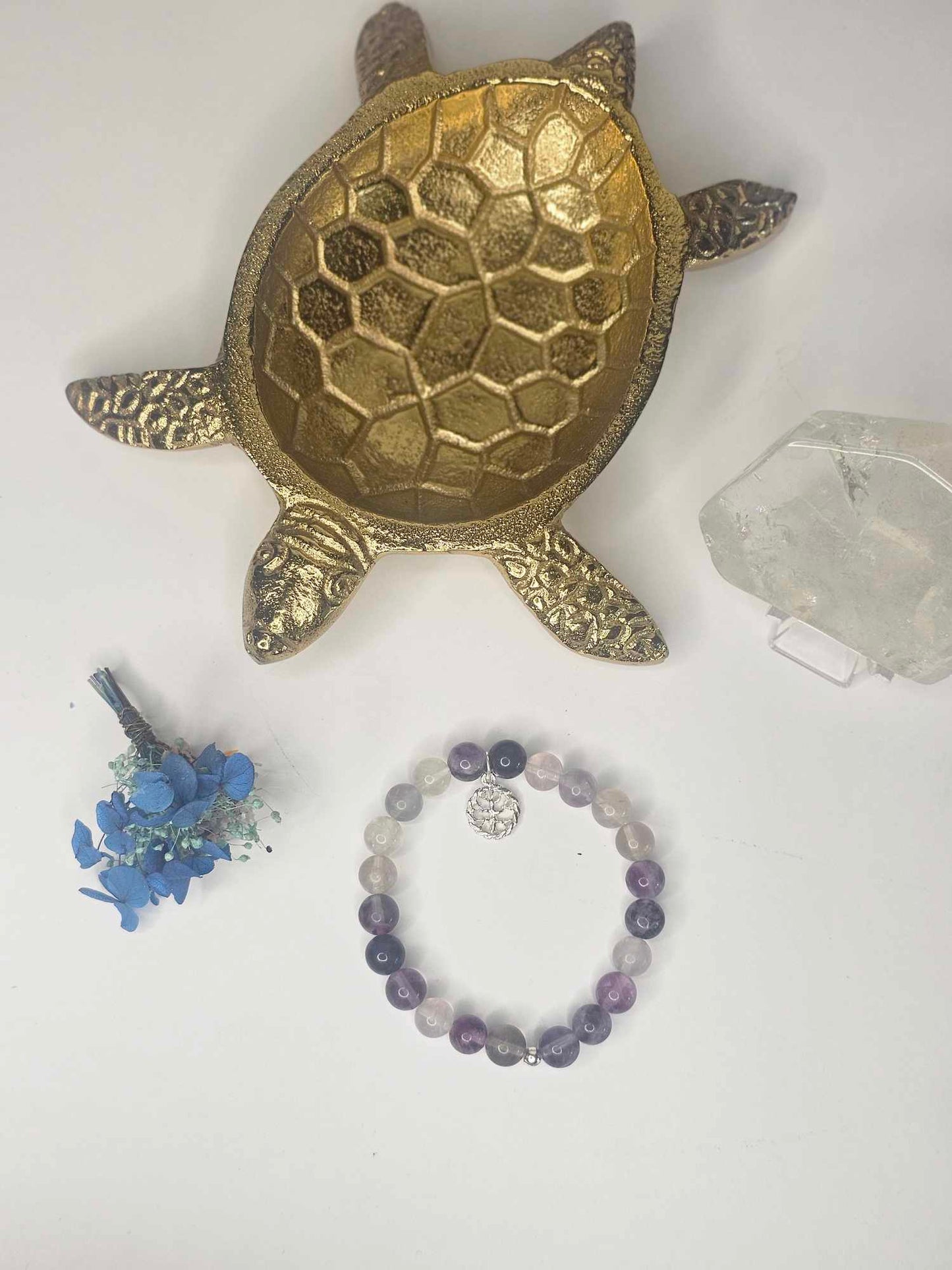 Fluorite with Tree Of Life Charm