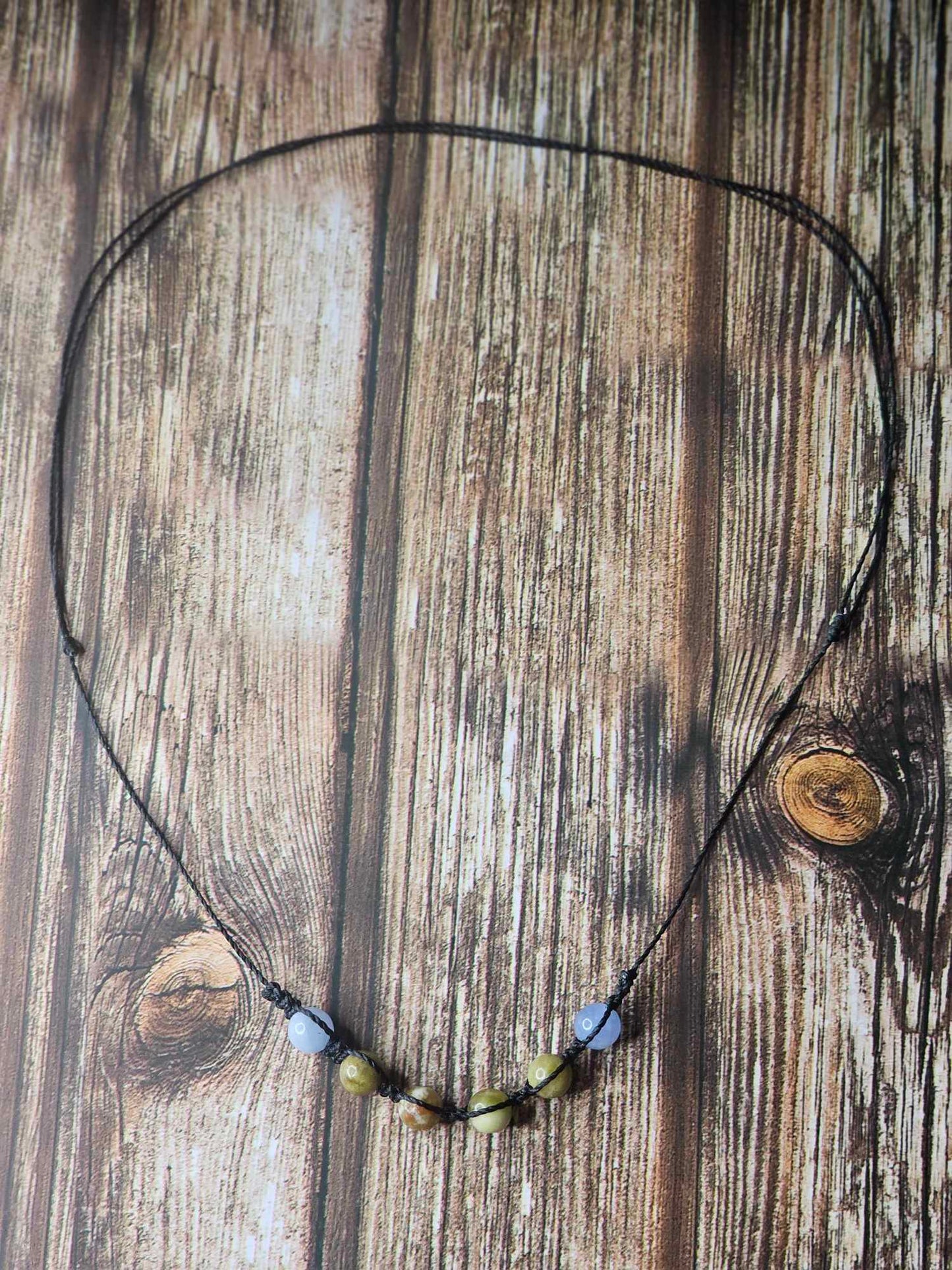 Russian Blood Serpentine Jade & Aquamarine Necklace