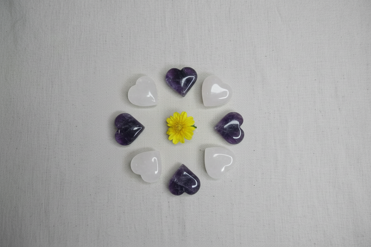 Amethyst Mini Hearts