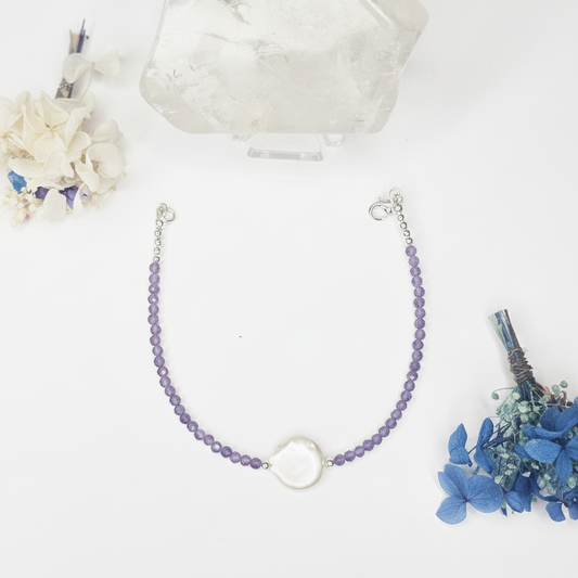 Amethyst & Freshwater Pearl Bracelet
