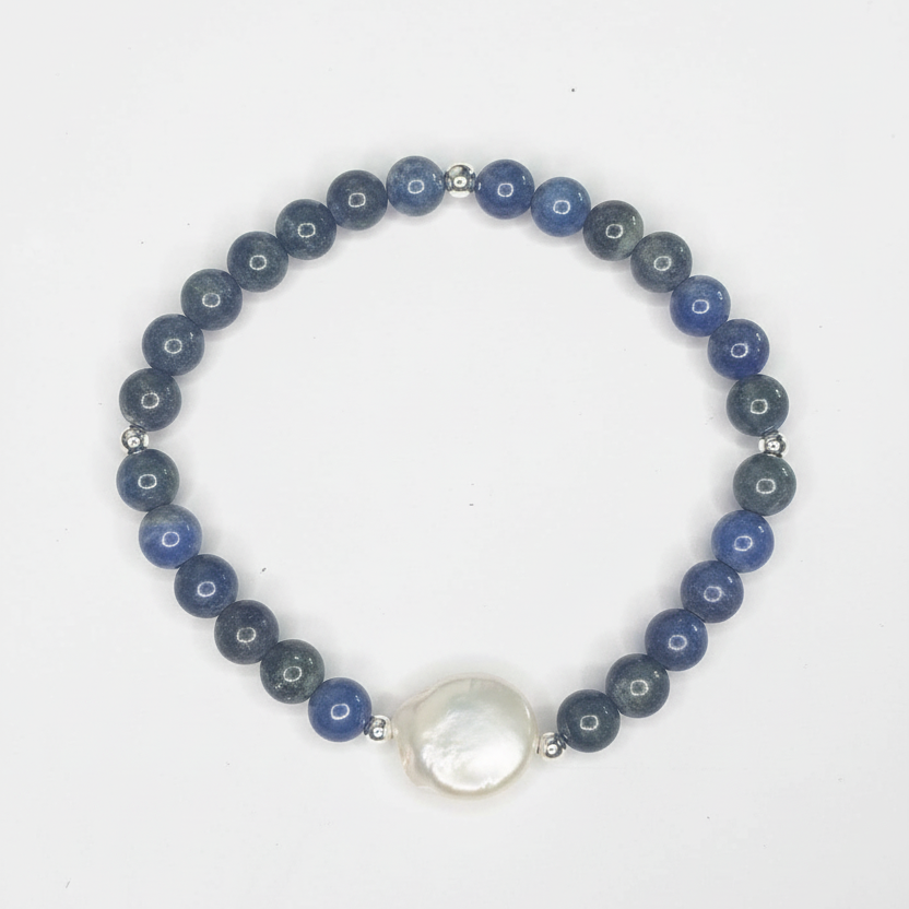 Green Lapis Lazuli with Freshwater Pearl
