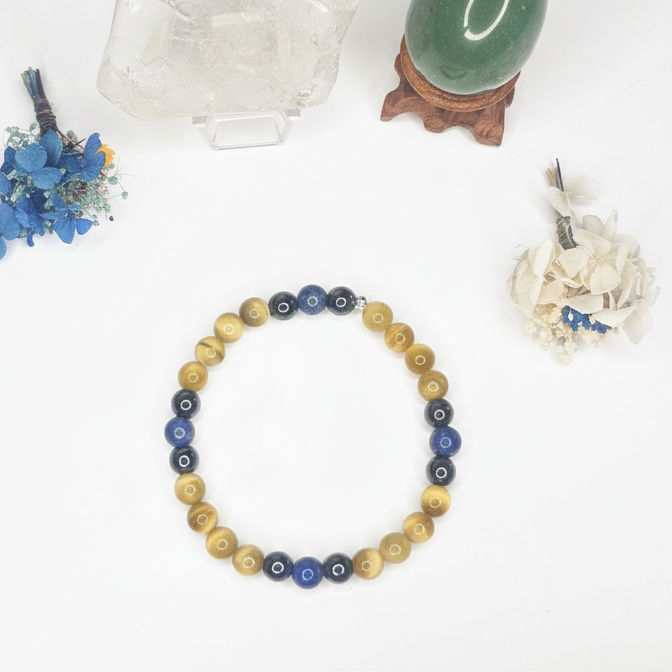 Golden Tiger Eye, Hematite & Sodalite Bracelet