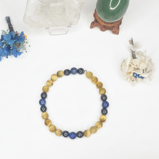 Golden Tiger Eye, Hematite & Sodalite Bracelet