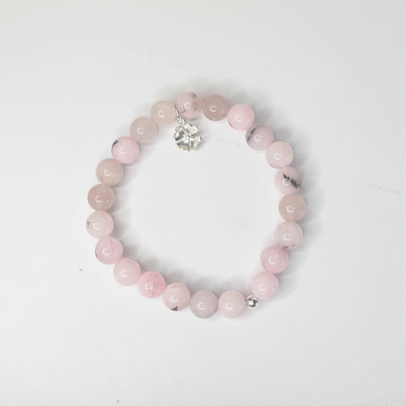 Cherry Blossom Jasper With Flower Charm