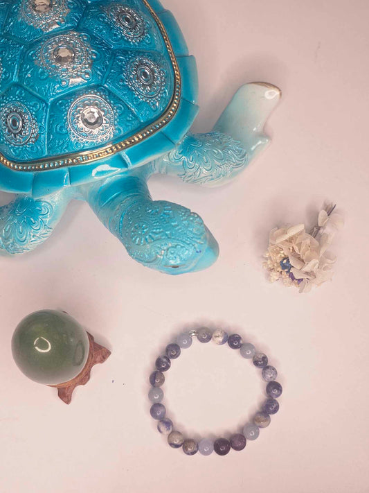 Angelite Sodalite With Fluorite Bracelet