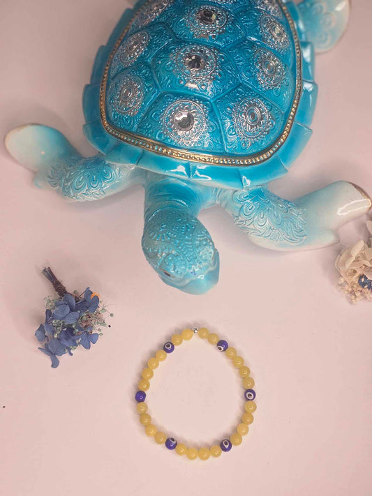 Evil Eye With Lemon Jade Bracelet