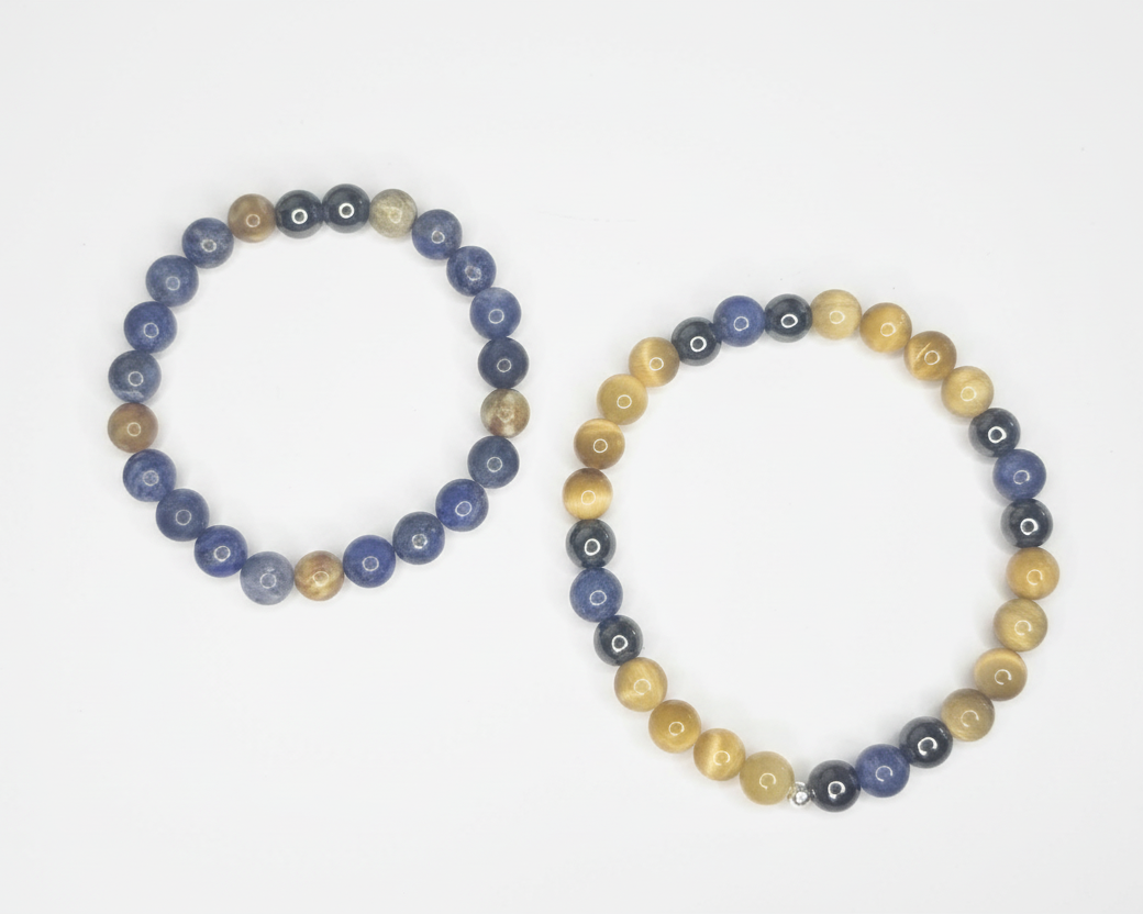 Golden Tiger Eye, Hematite & Sodalite Bracelet