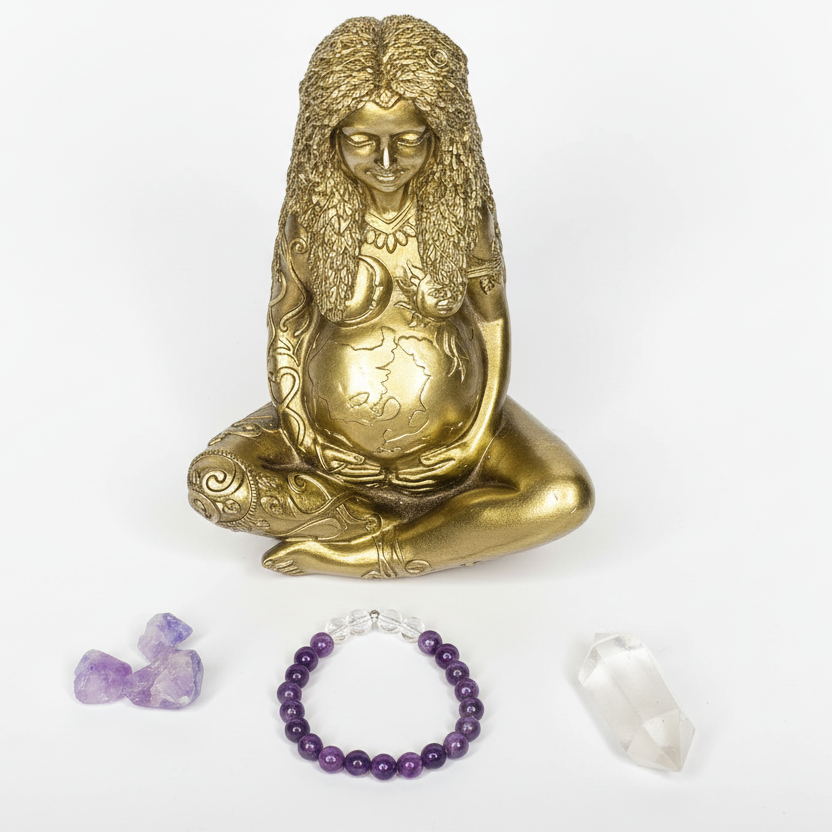 Charoite and Clear Quartz Bracelet