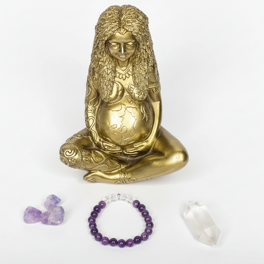 Charoite and Clear Quartz Bracelet