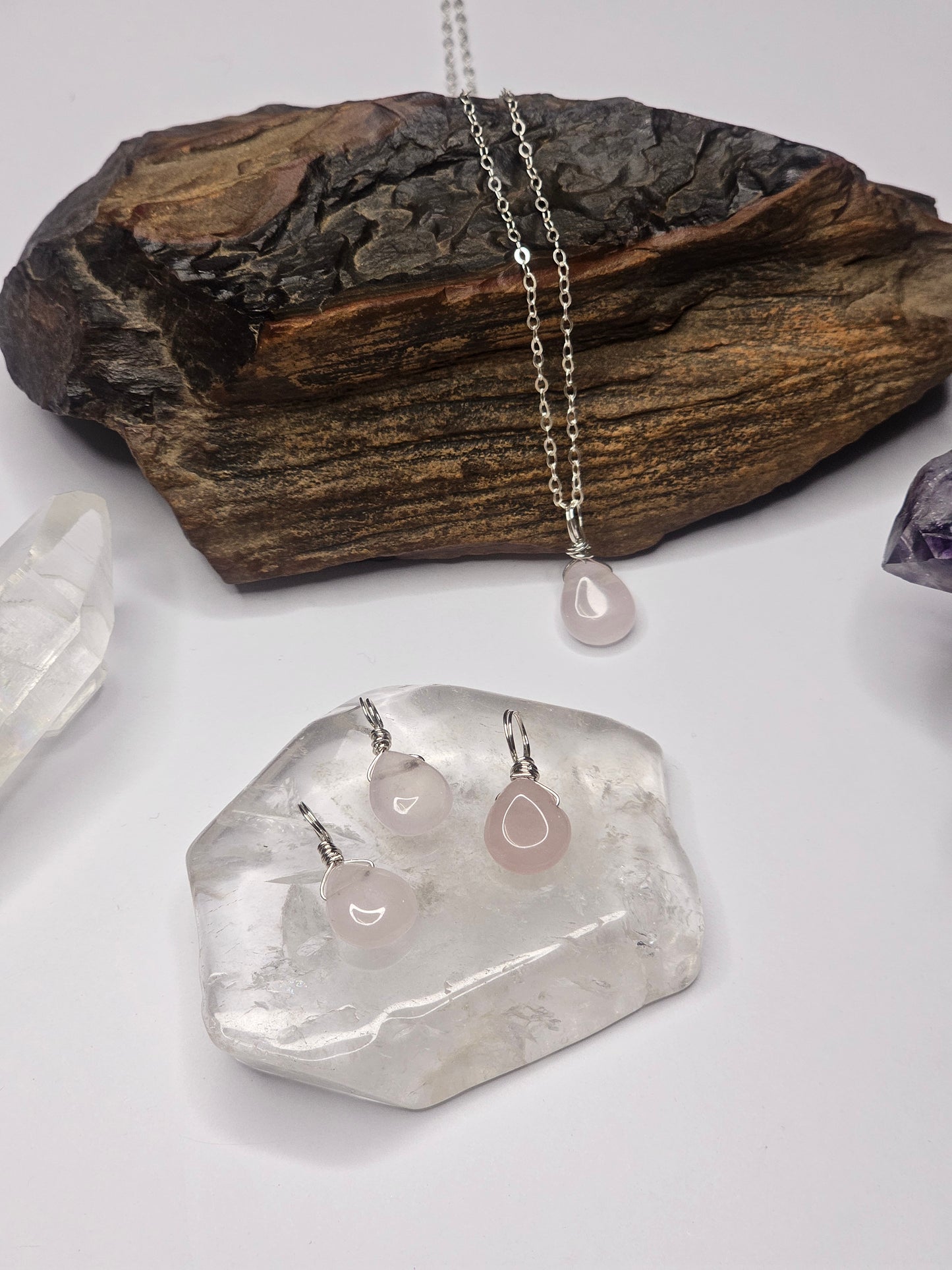 Rose Quartz Teardrop Pendant