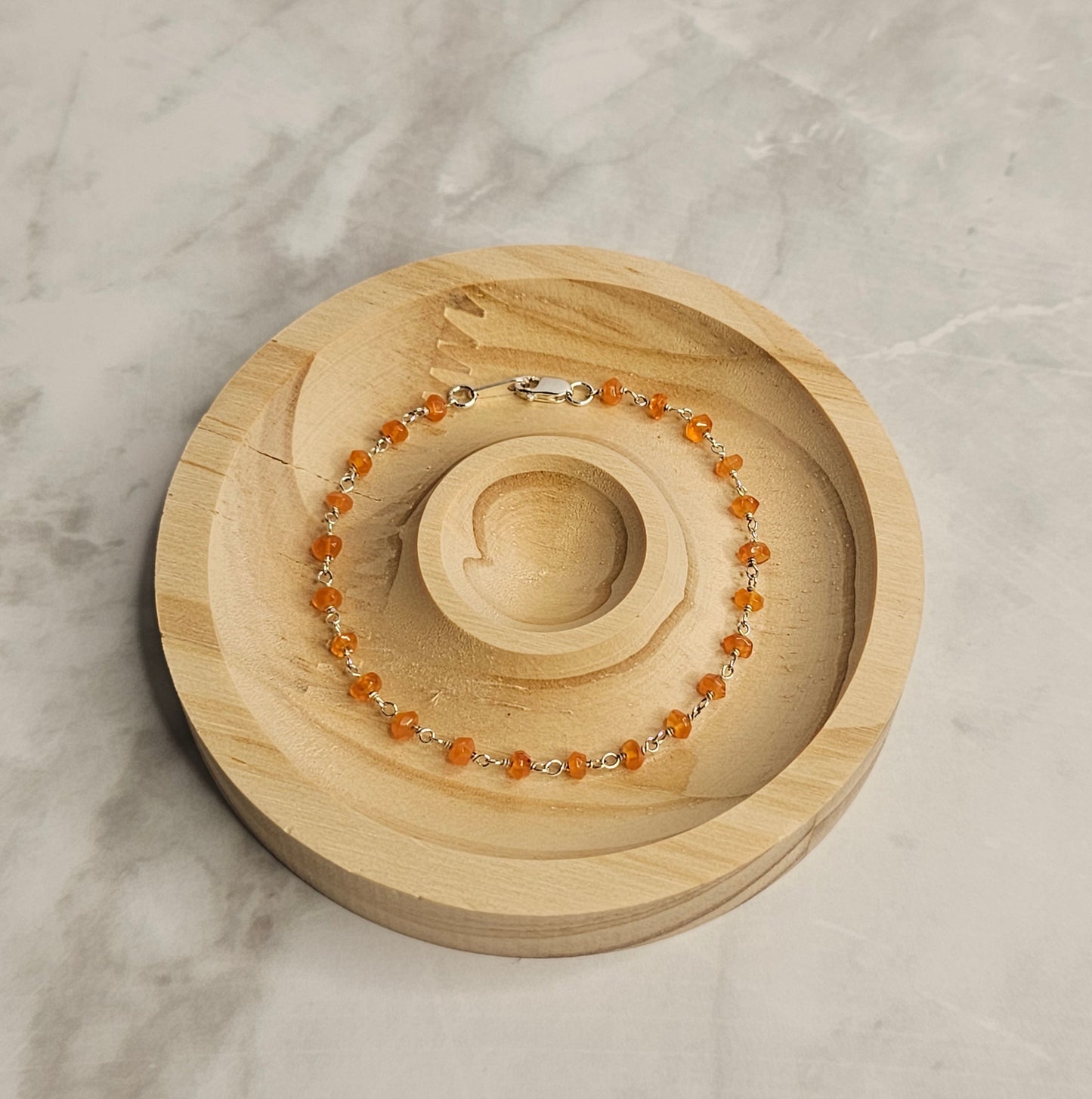 Carnelian & Sterling Silver Bracelet