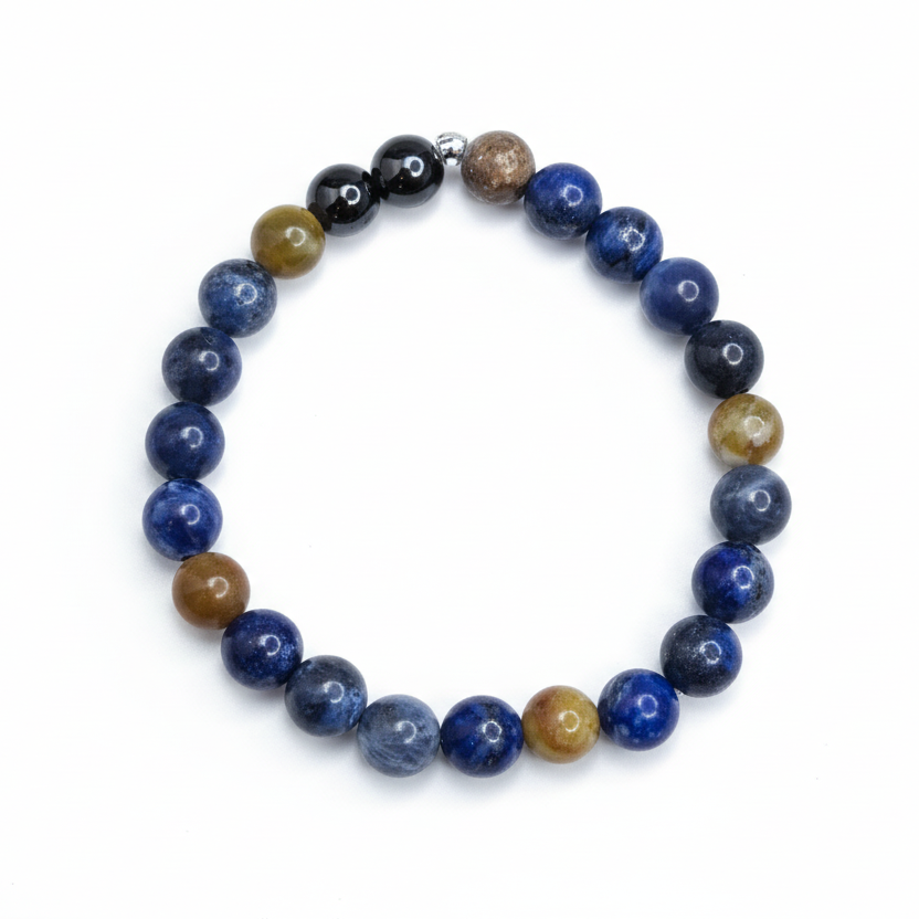 Serpentine, Hematite & Sodalite Bracelet