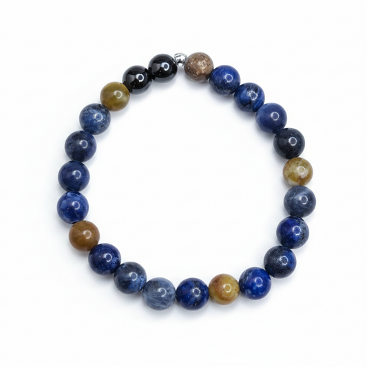 Serpentine, Hematite & Sodalite Bracelet
