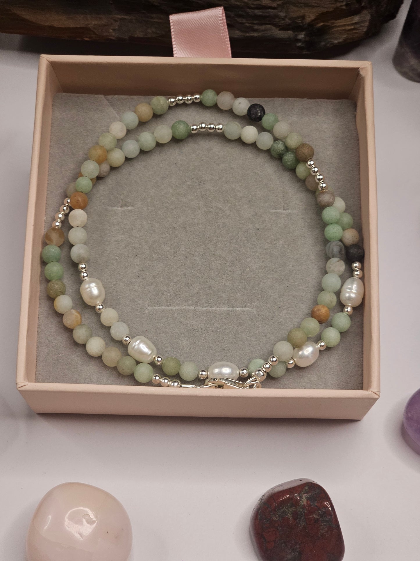 Amazonite & Freshwater Pearl Necklace