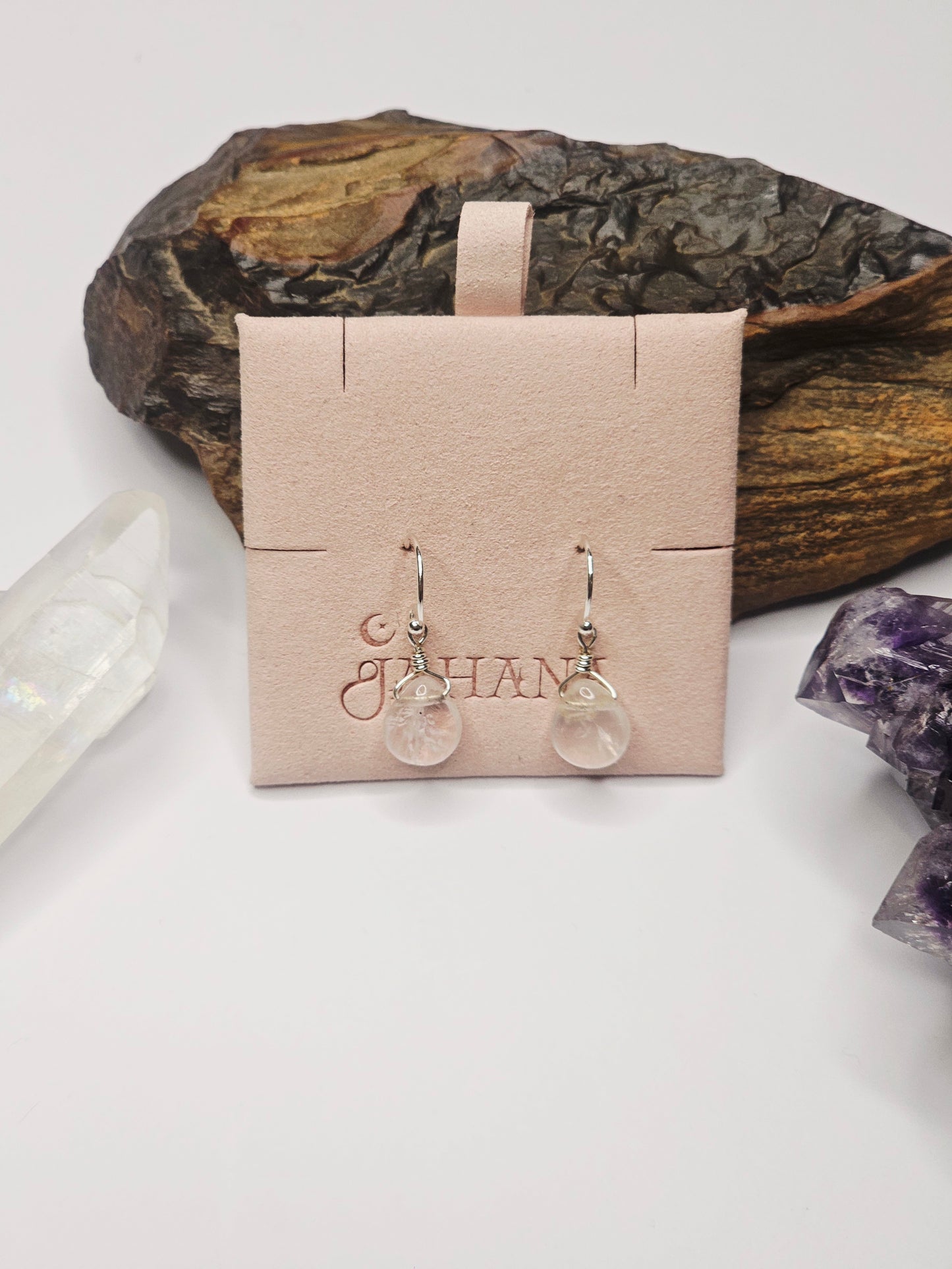 Rose Quartz Teardrop Earrings