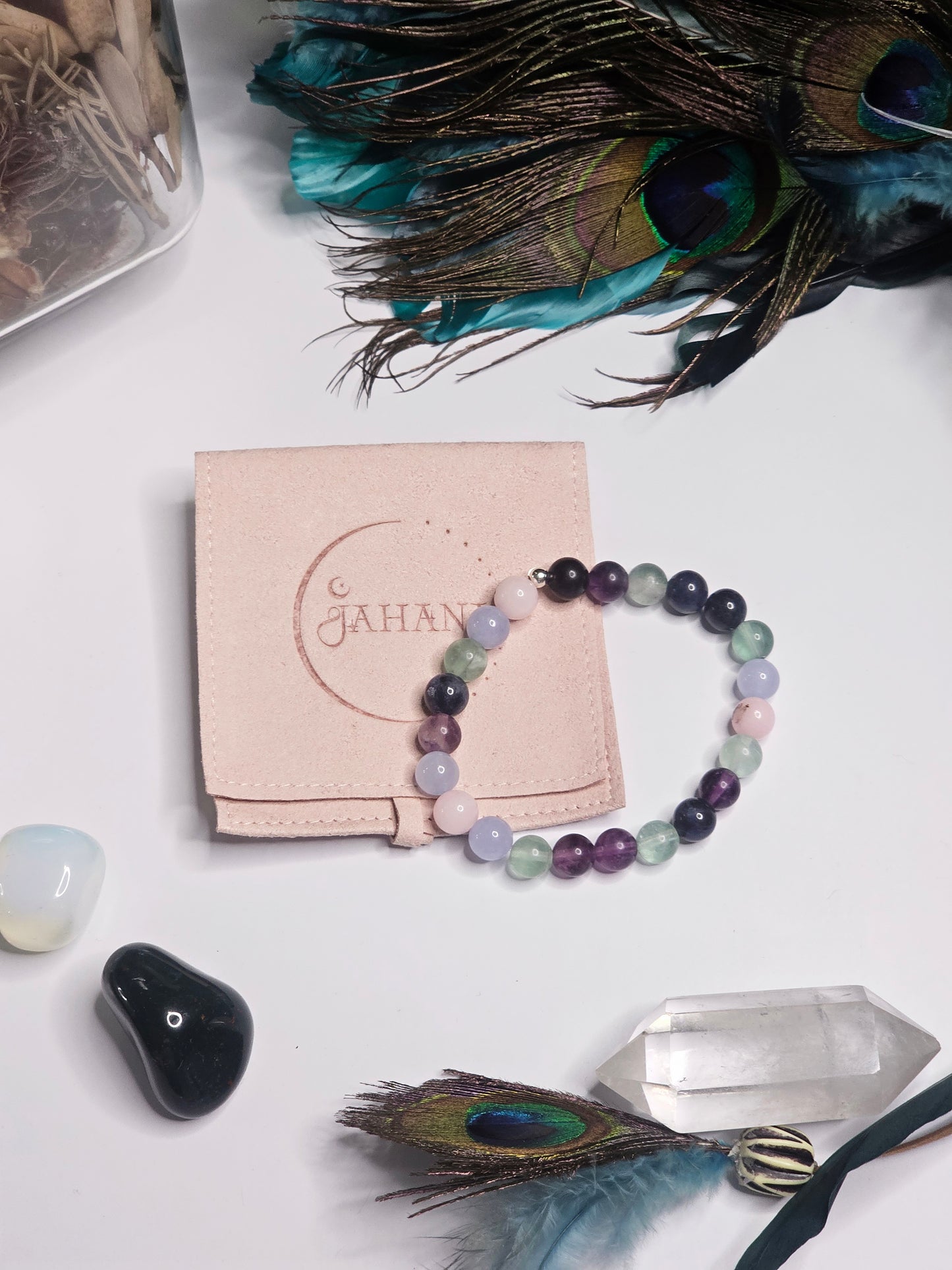 Aquamarine Cherry Blossom Jasper Fluorite Sodalite