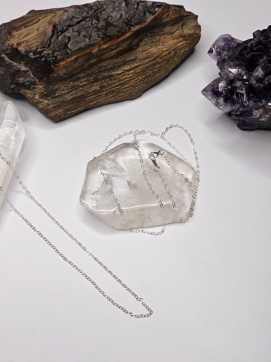 Flat Cable Chain Necklace - Sterling Silver (20")