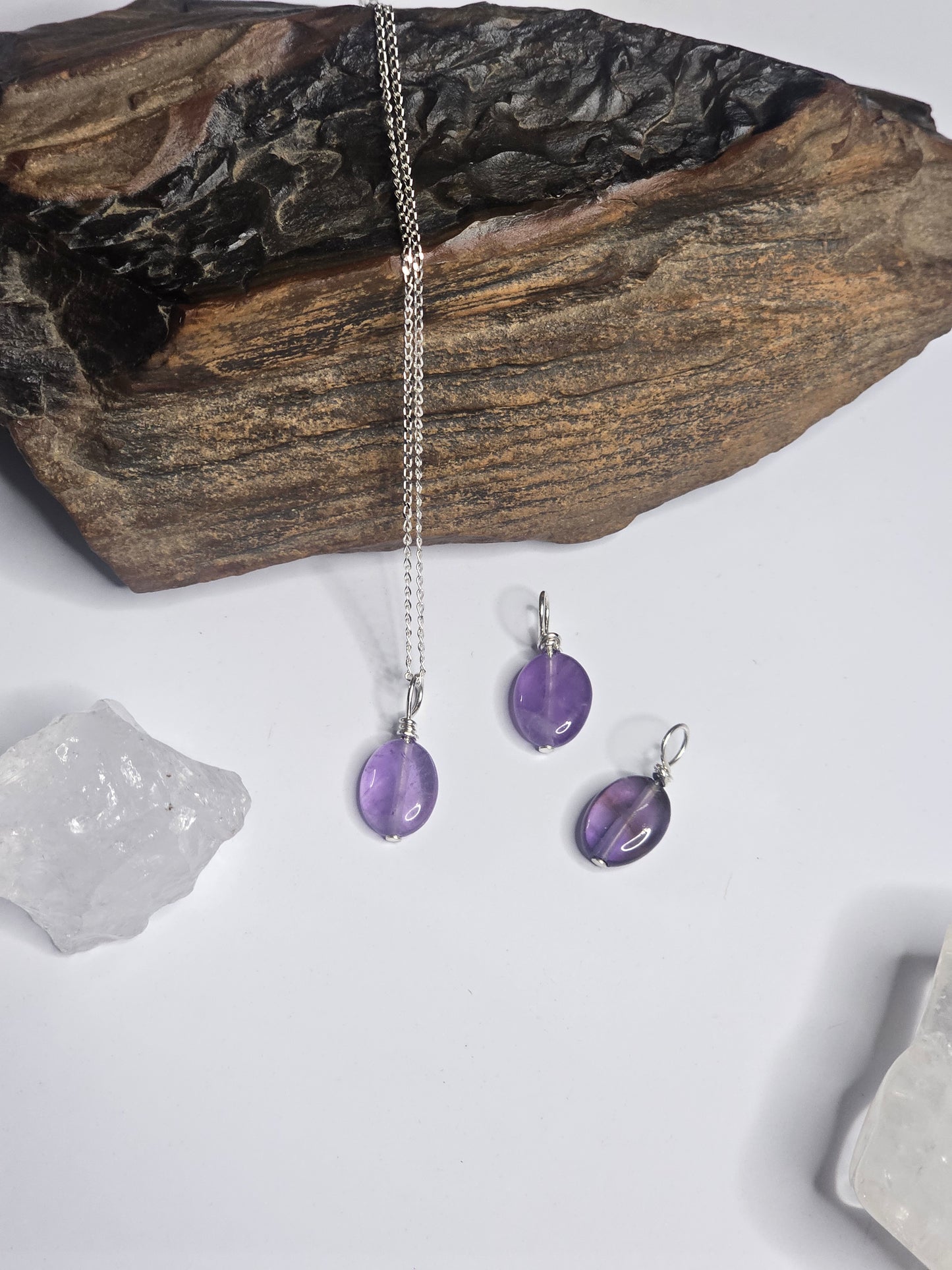 Amethyst Oval Gem Drop Pendant
