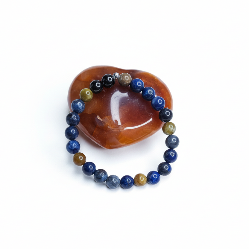 Serpentine, Hematite & Sodalite Bracelet