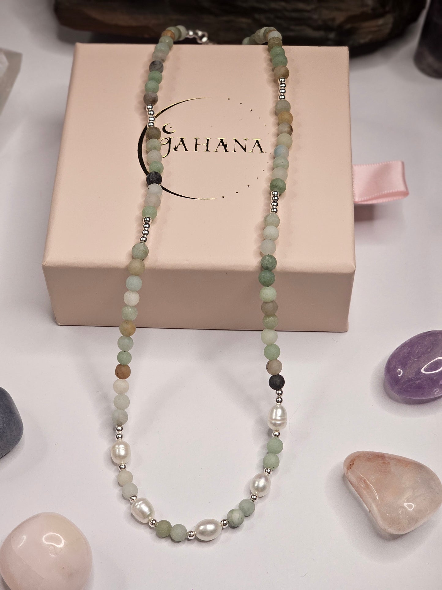 Amazonite & Freshwater Pearl Necklace
