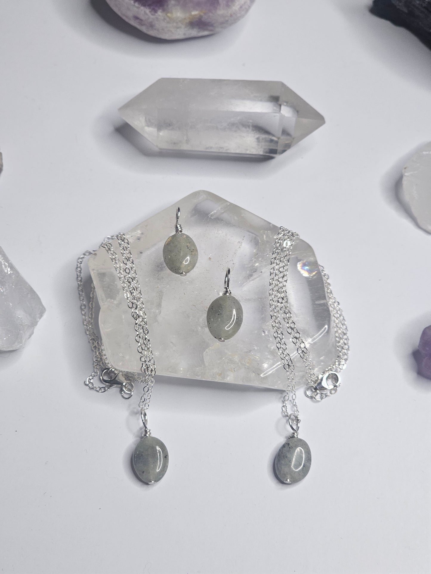 Labradorite Oval Gem Drop Pendant