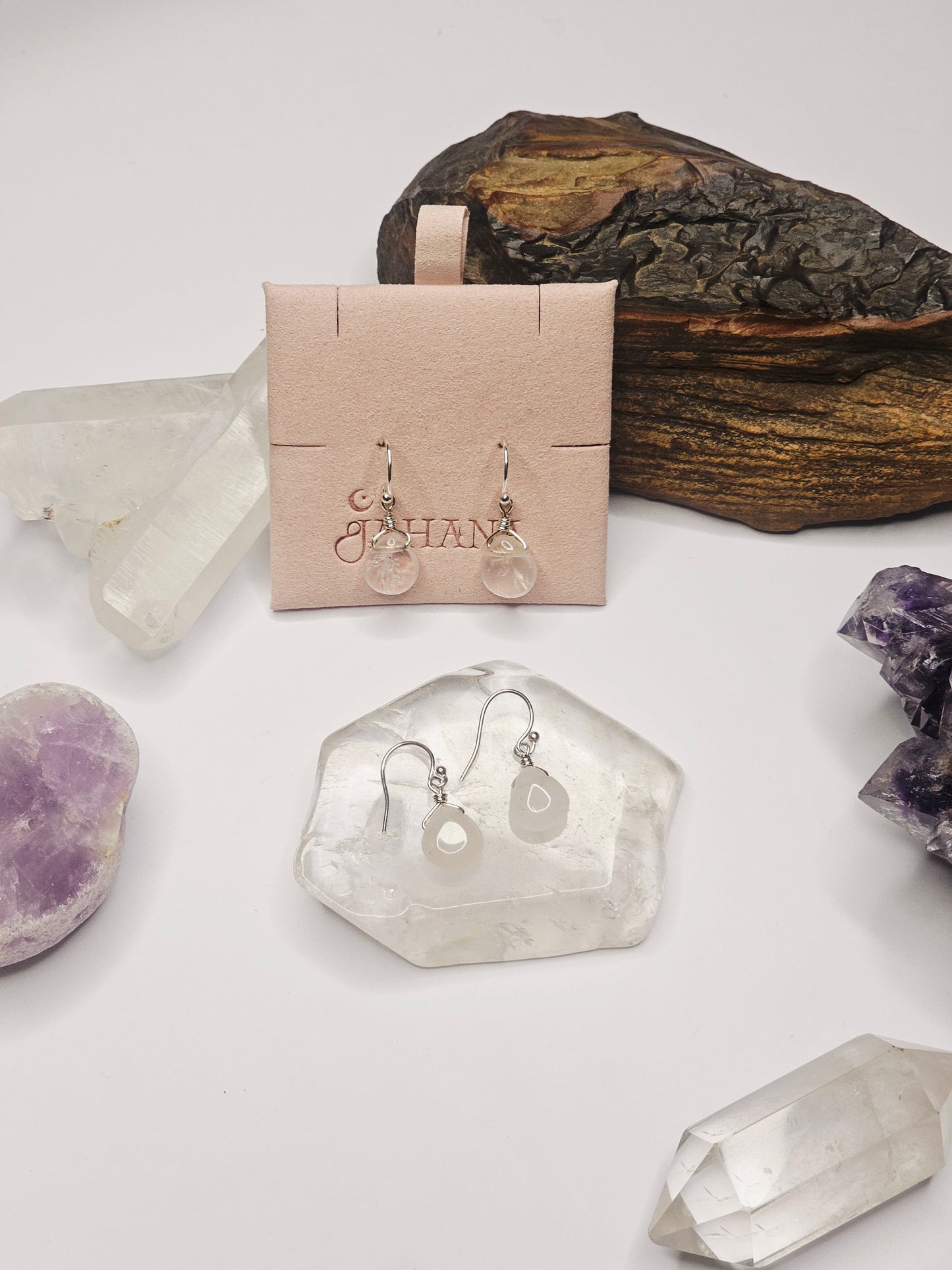 Rose Quartz Teardrop Earrings