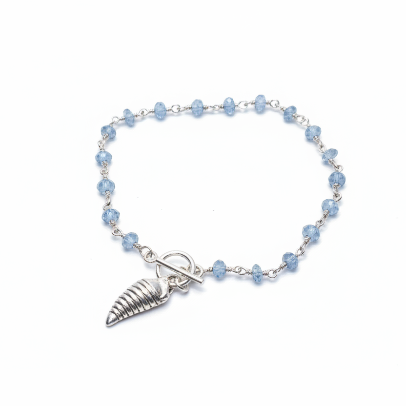 Tidal Whisper Apatite Shell Bracelet