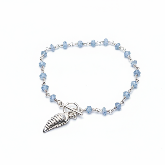 Tidal Whisper Apatite Shell Bracelet