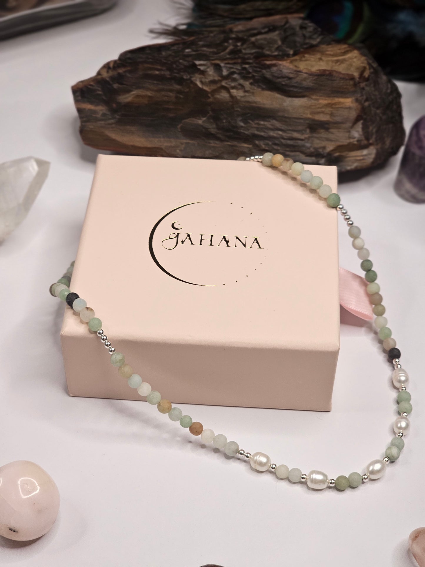 Amazonite & Freshwater Pearl Necklace