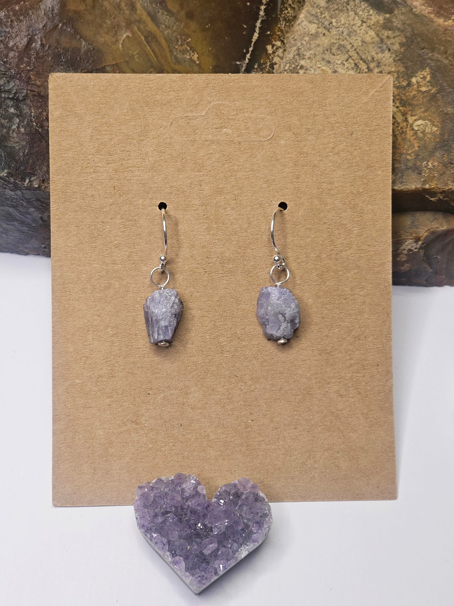 Raw Tanzanite Drop Earrings