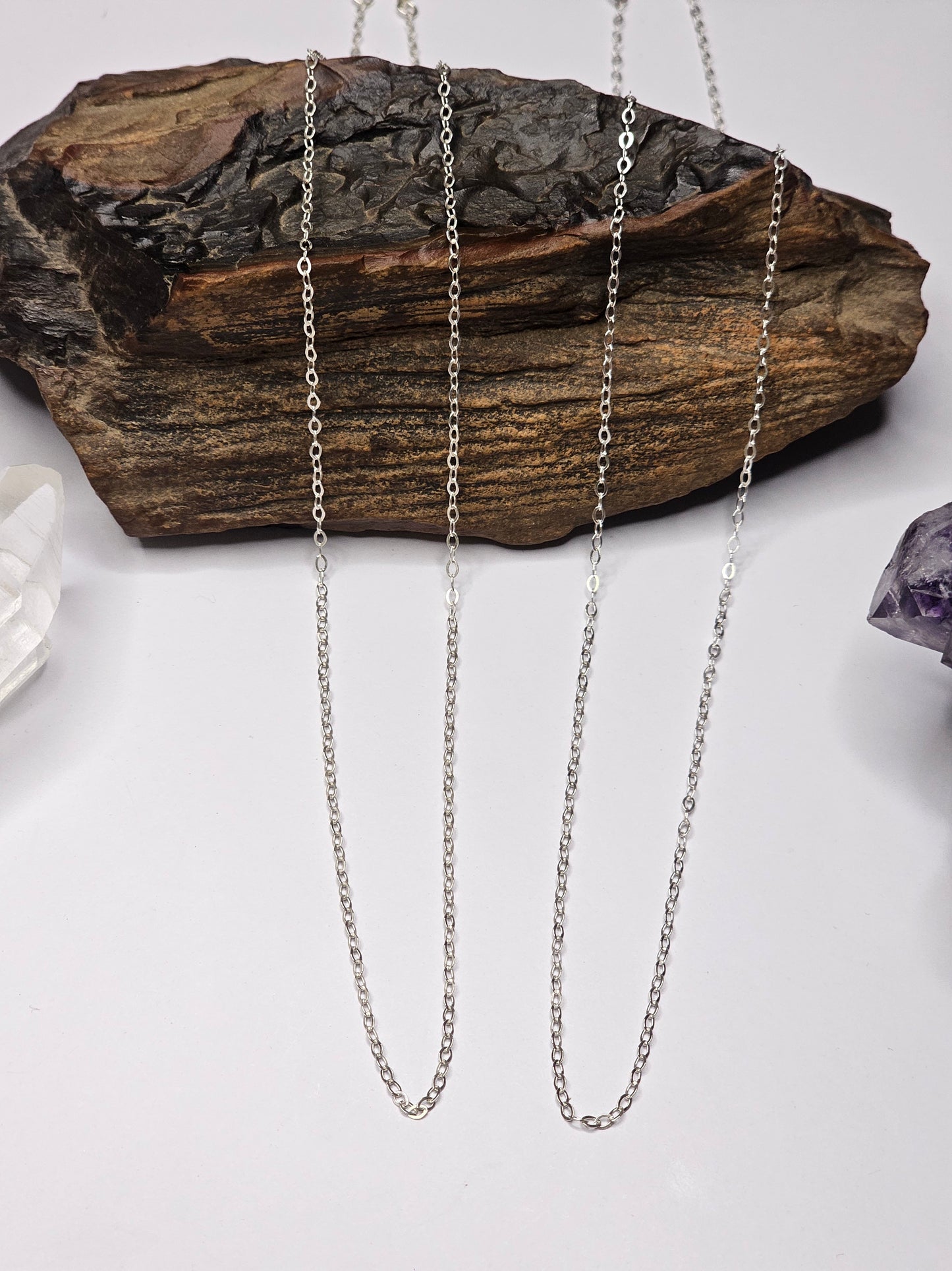 Flat Cable Chain Necklace - Sterling Silver (20")