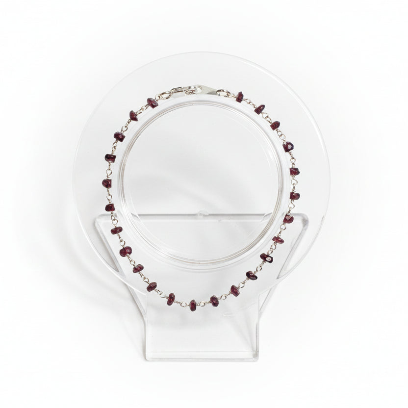 Garnet & Sterling Silver Bracelet