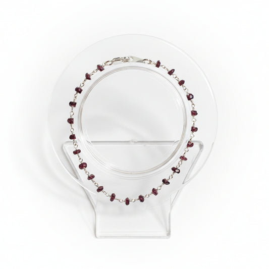 Garnet & Sterling Silver Bracelet