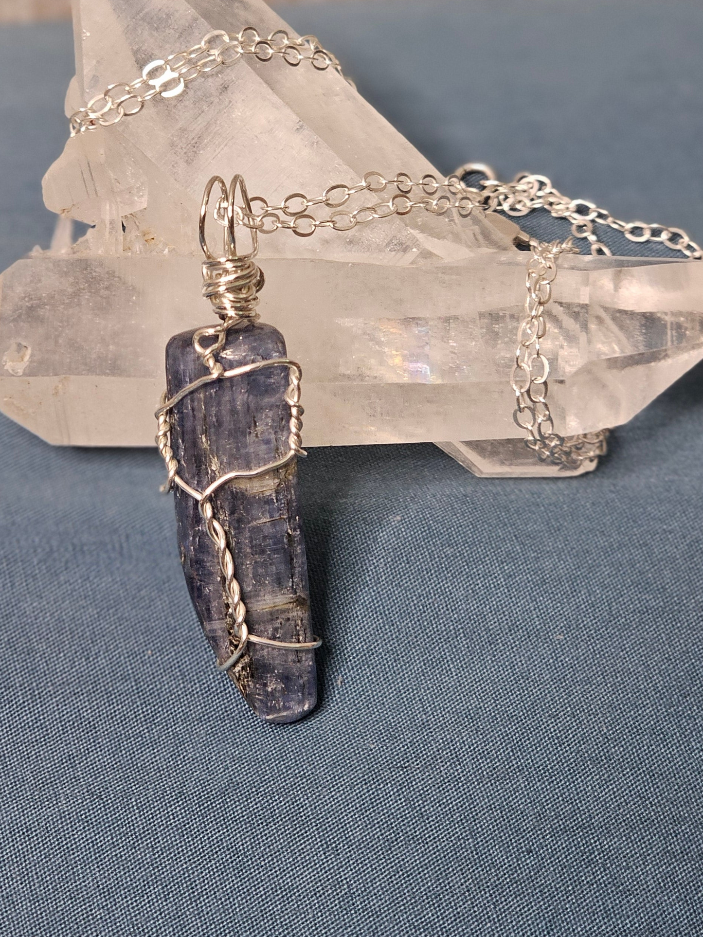 Blue Kyanite Crystal Pendant